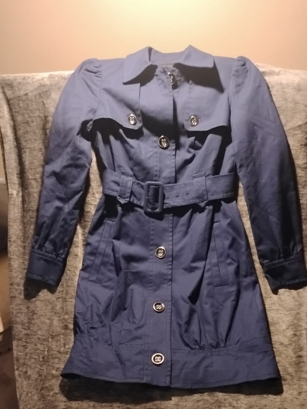 The Limited Navy Belted Trench Coat Size Small